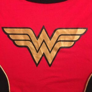 DC Comics WONDER WOMAN Shirt, Blue Sleeves Stars, Cosplay Costume, Size XS